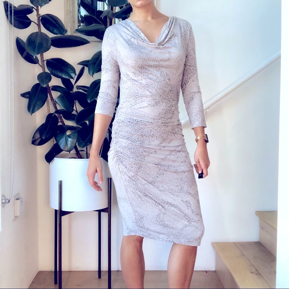 Unique Timo Weiland cowl-neck stretchy midi dress